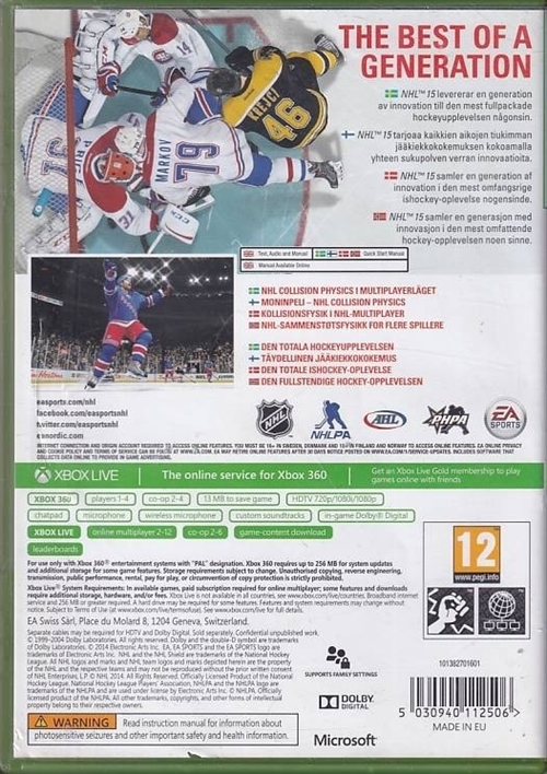 NHL 15 - XBOX 360 (B Grade) (Genbrug)